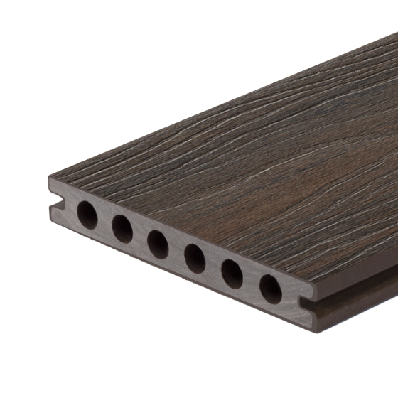 ไม้พื้น Hollow รุ่น OAK Extrashield ผิวเคลือบปัดเสี้ยน/ลายไม้ สี Walnut ขนาด 143 มม. x 22.5 มม. x 2.4 ม. (รวมอุปกรณ์เสริม)